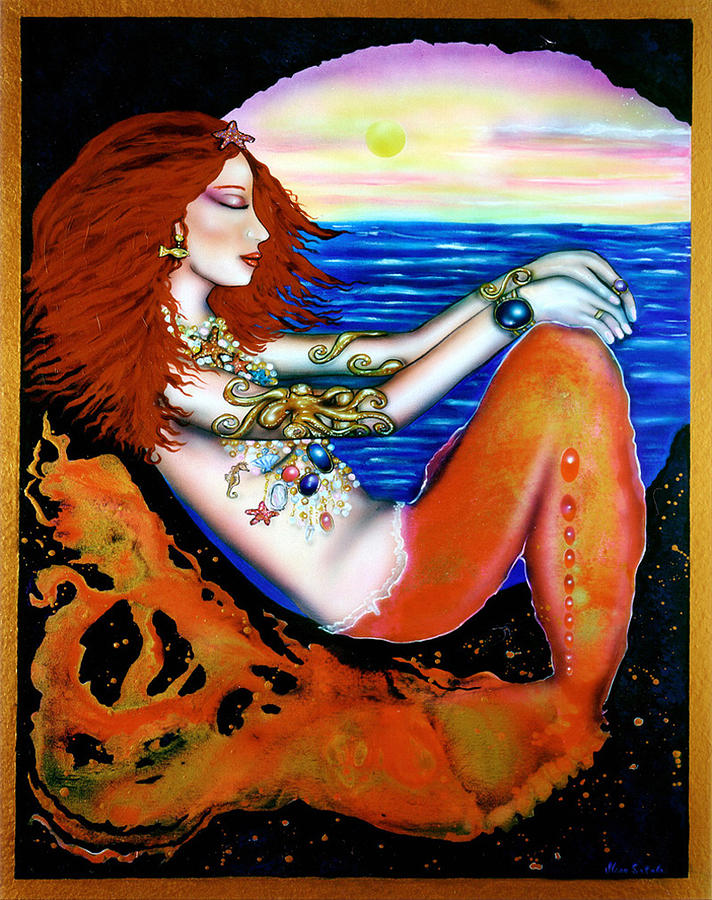 Mermaid Painting - Dreaming Mermaid by Ilene Satala