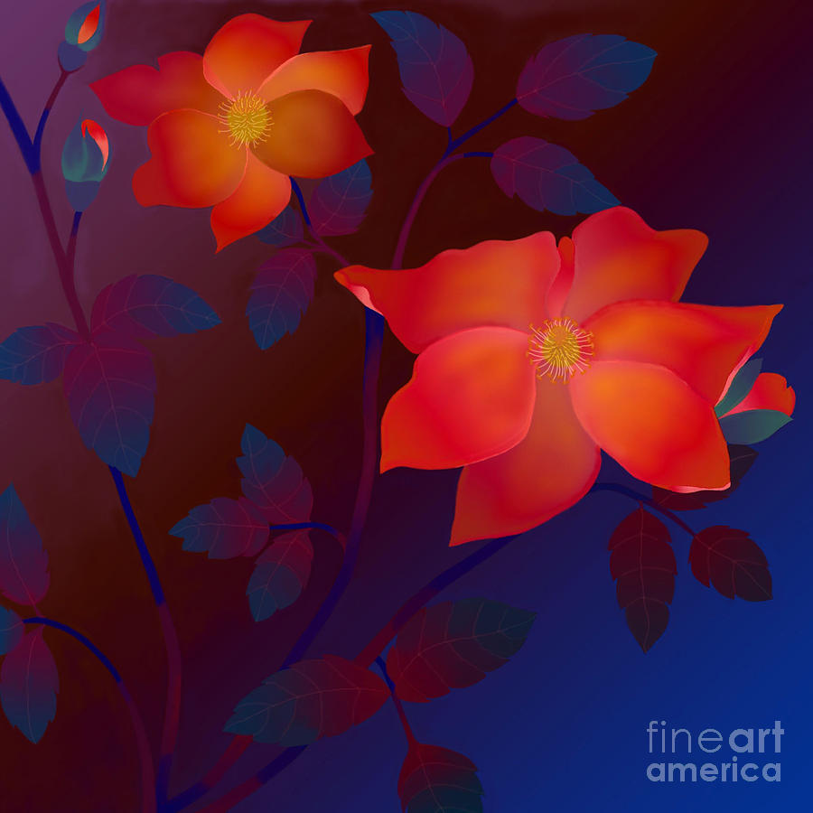 Dreaming Wild Roses Digital Art by Latha Gokuldas Panicker