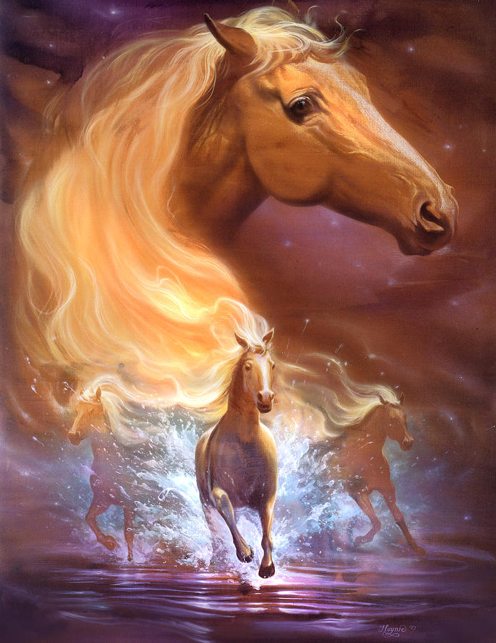 Fantasy Horses Painting - Dreams need hope to run free by Jeff Haynie