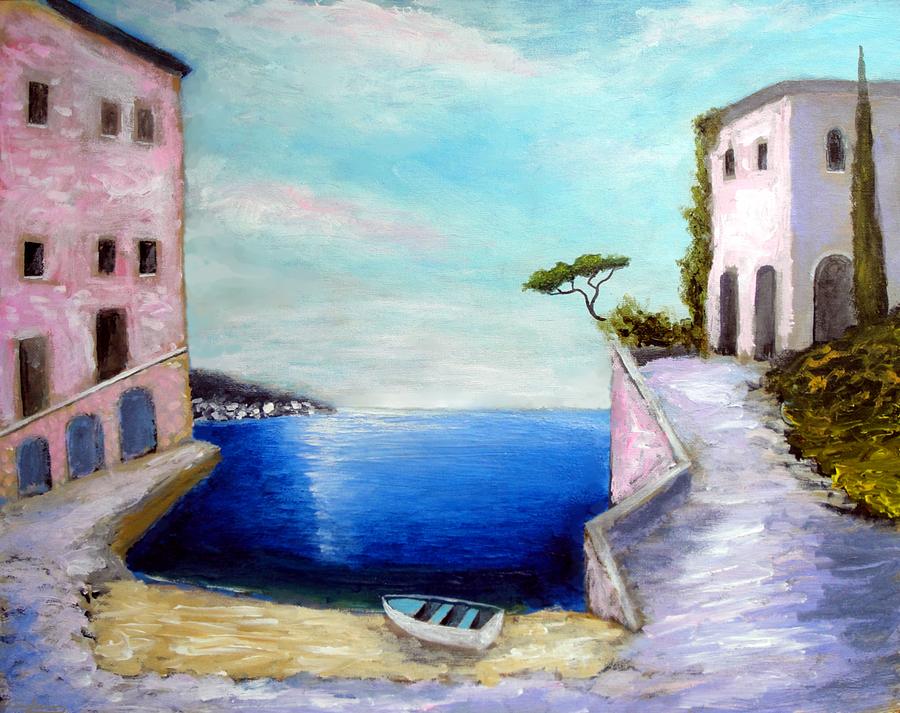 Dreams Of Costa De Liguria Painting by Larry Cirigliano