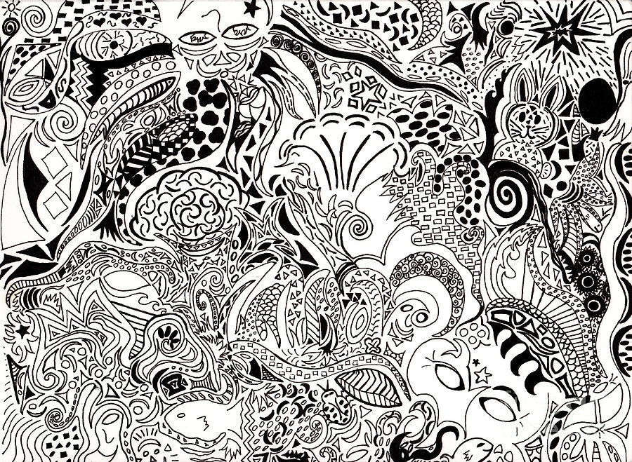Black And White Drawing - Dreamscape by M West