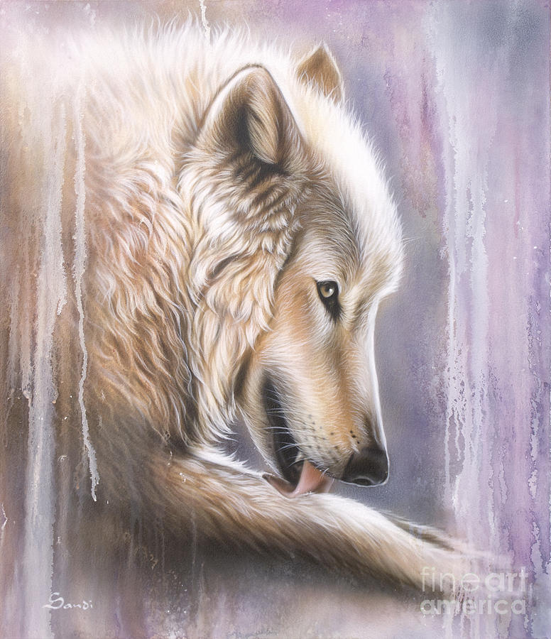 Dreamscape Wolf IIII Painting by Sandi Baker