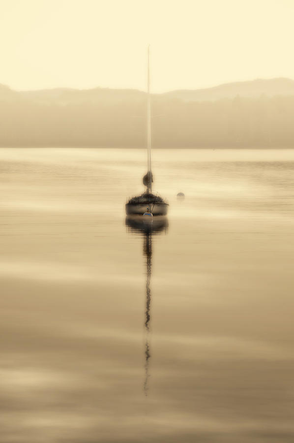Dreamy Misty Windermere Morning Photograph by Meirion Matthias