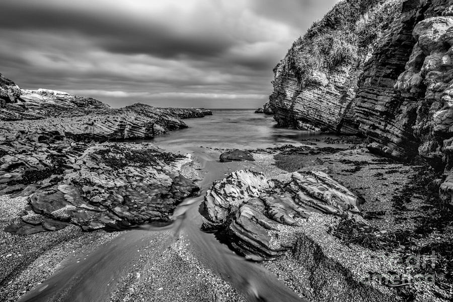 Dreamy Ocean Cove In Black and White Photograph by Mimi Ditchie