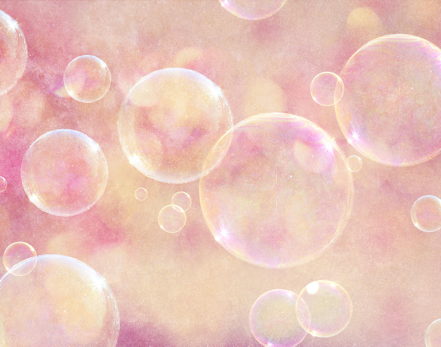 Peach Photograph - Dreamy Pink Bubbles by Lisa R