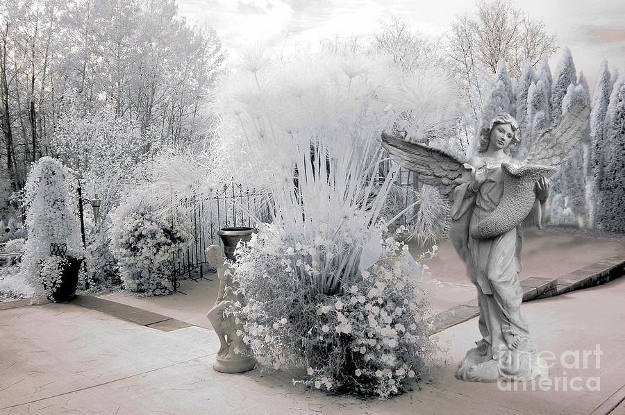Angel Wings Photograph - Dreamy White Angel Fantasy Infrared Nature by Kathy Fornal