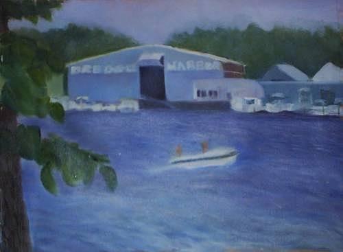 Boat Painting - Dredge Harbor by Sheila Mashaw