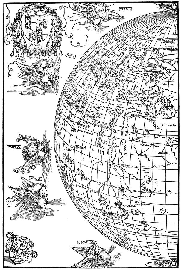 Durer Globe, C1512-1515 Drawing by Albrecht Durer