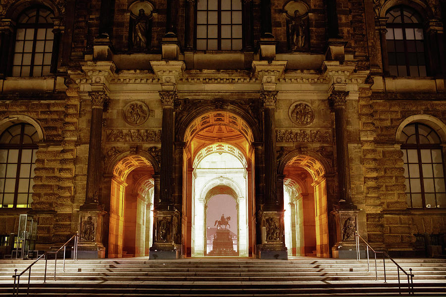Dresden Zwinger Palace At Night Photograph by Silvia Otte
