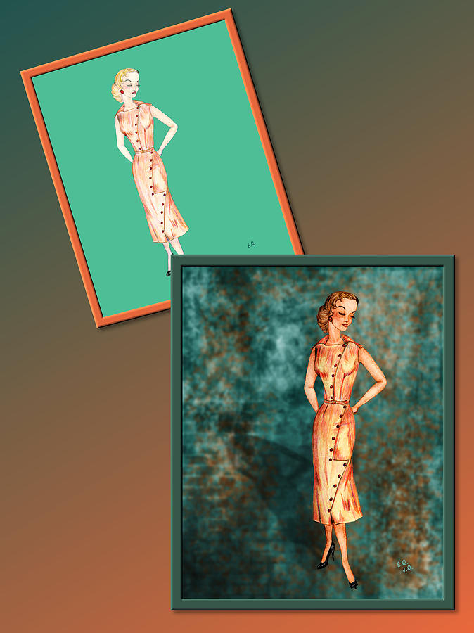 Fashion Drawing - Dress Design 18 by Judi Quelland