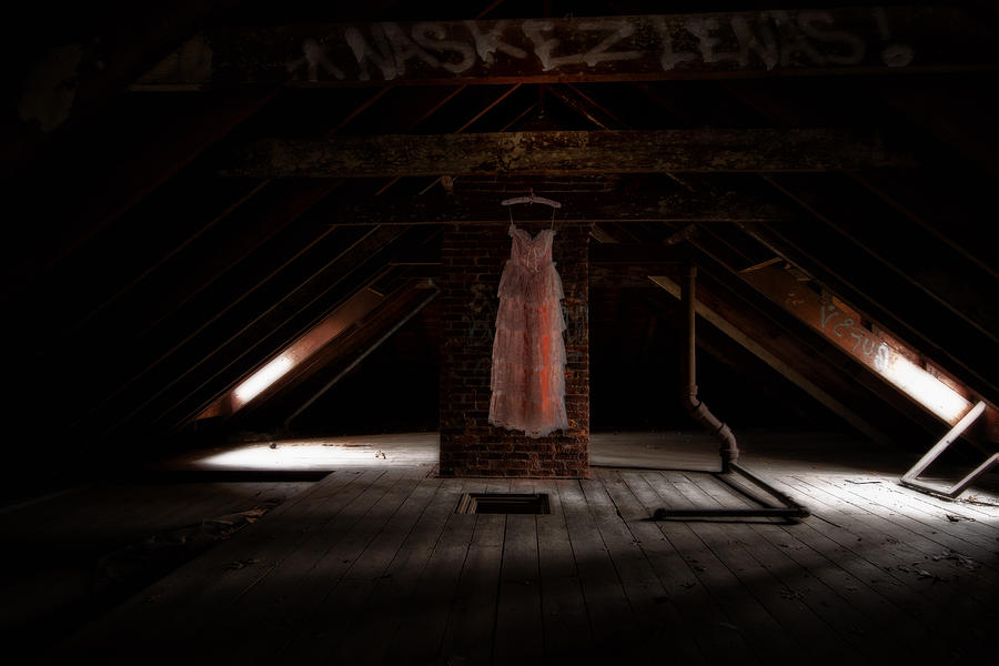 Dress in the attic Photograph by Marzena Grabczynska Lorenc