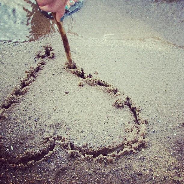 Drew A Heart In The Sand <3 Photograph by Emily Claus