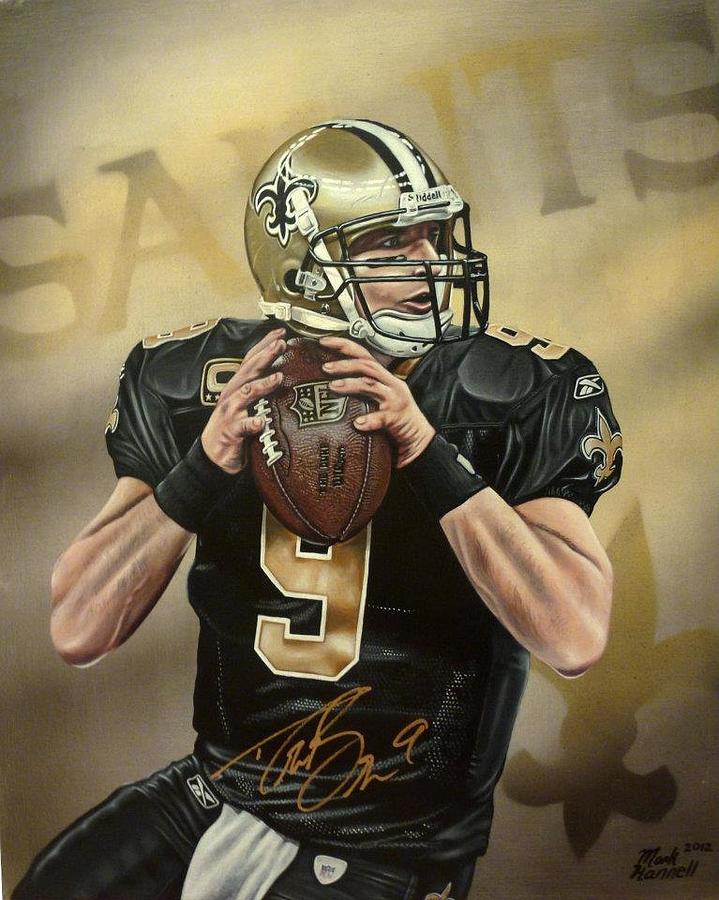 Drew Brees - Champion Painting by George Brooks - Pixels