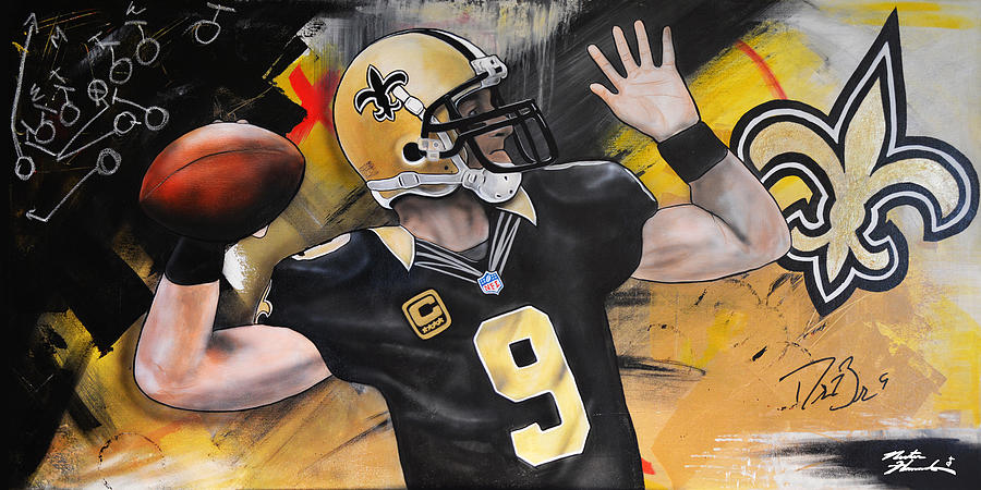 Drew Brees Painting by Nester Hernandez - Pixels