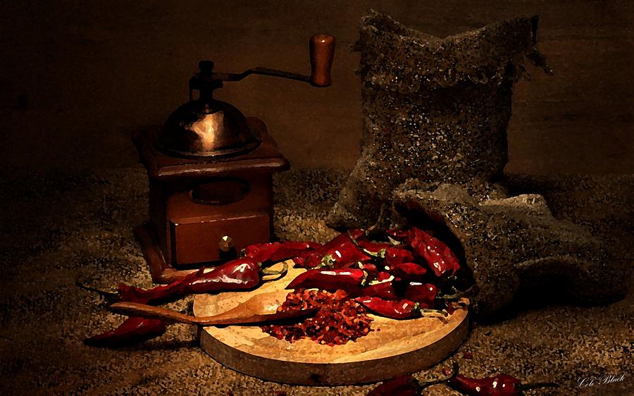 Still Life Painting - Dried Chilies by Cole Black