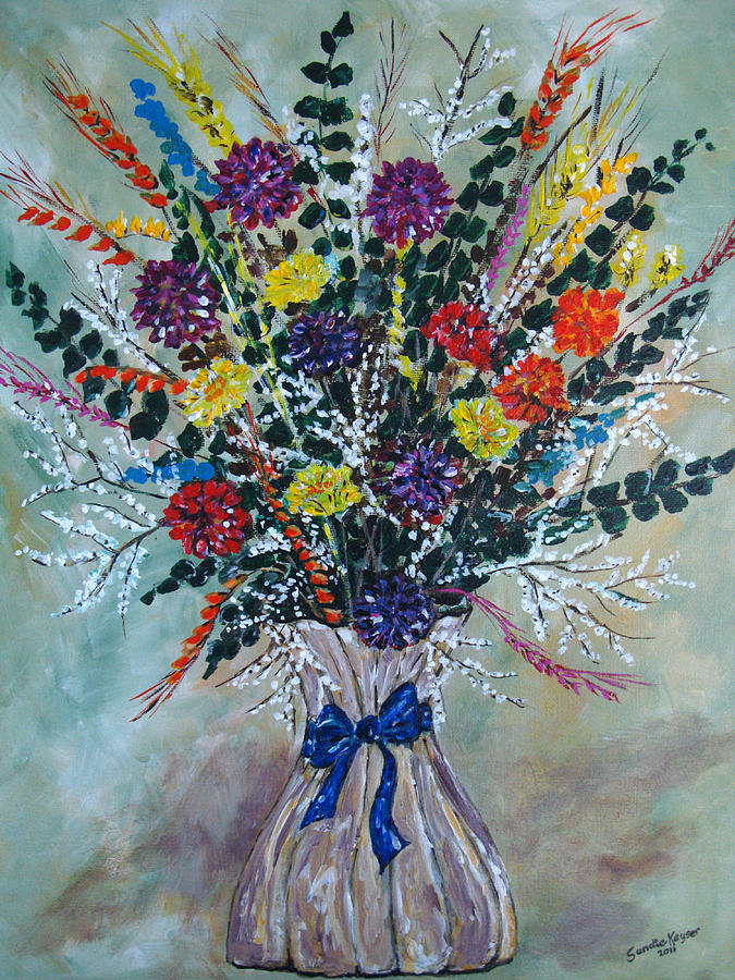 Download Dried flower bouquet Painting by Sandie Keyser