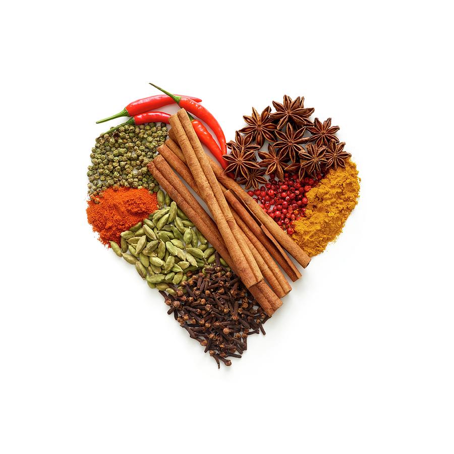 Dried Spices In Heart Shape Photograph by Science Photo Library
