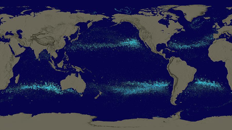 Planet Photograph - Drifting Ocean Garbage by Nasas Scientific Visualization Studio