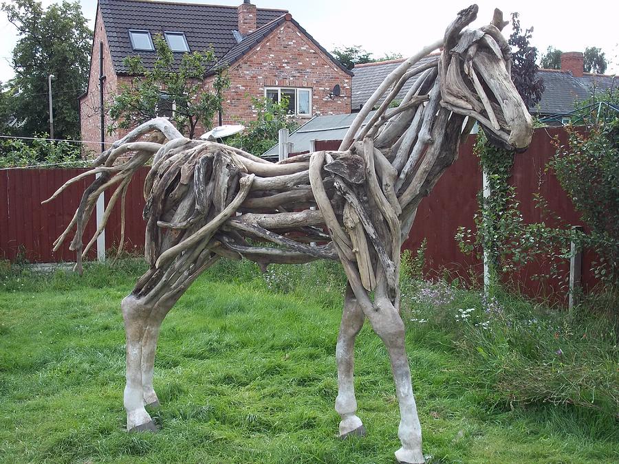 Driftwood horse Sculpture by Angie Wright