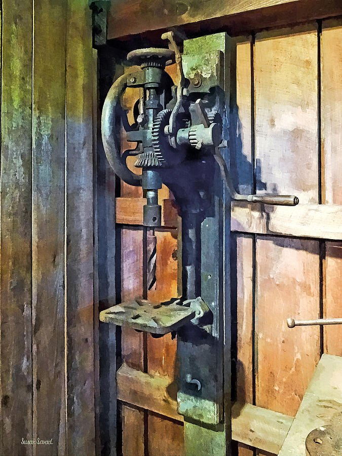 Drill Press in Shop Photograph by Susan Savad
