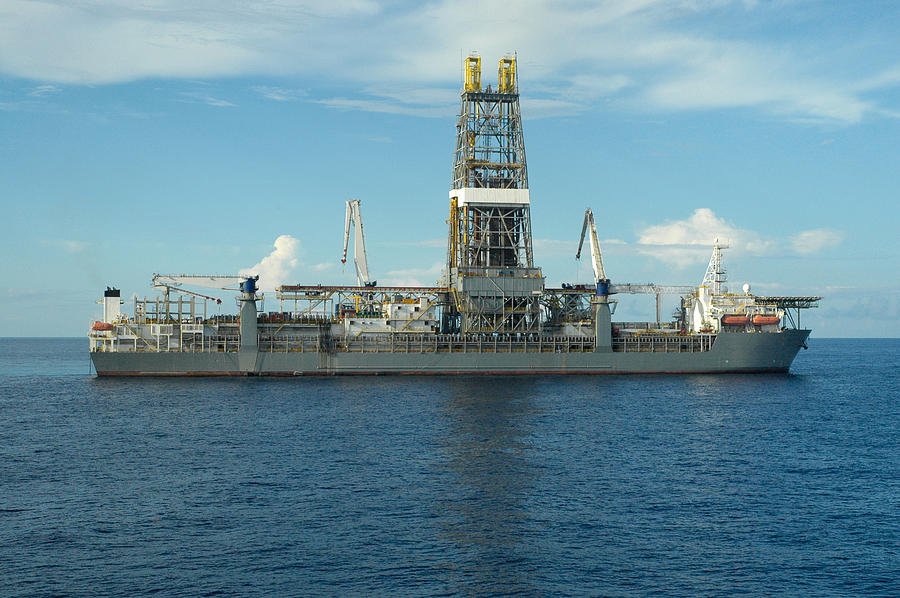 Drill Ship In Ocean Photograph by Bradford Martin