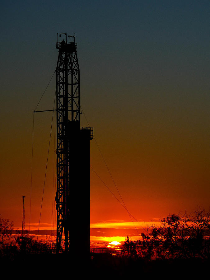 Drilling Rig Sunset Photograph By Tim Singley