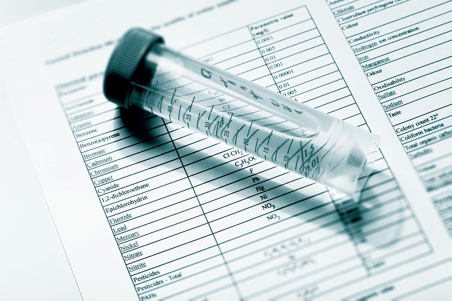 Drinking Water Analysis Results Photograph By Wladimir Bulgar/science ...