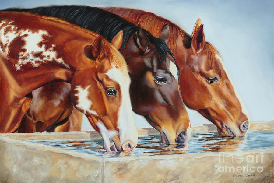 Animal Painting - Drinkn Buddies by Charice Cooper