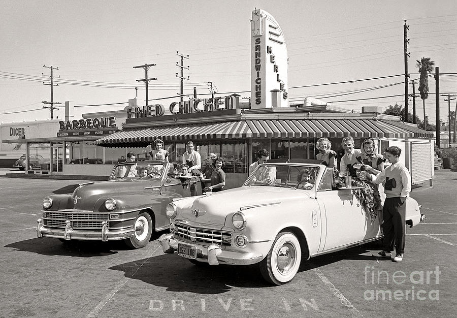 Drive In 1949 Photograph by Martin Konopacki Restoration