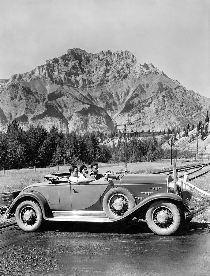 Drive In The Canadian Rockies Photograph by Underwood Archives