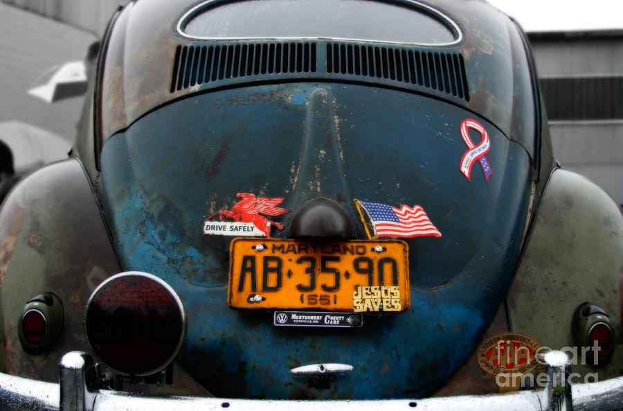 Vw Photograph - Drive Safely - Jesus Saves by Steven Digman Vw Photograph - Drive Safely - Jesus Saves by Steven Digman