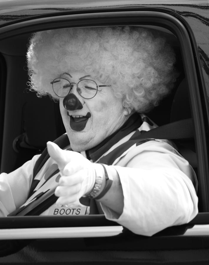 Driving Clown  Photograph by J C