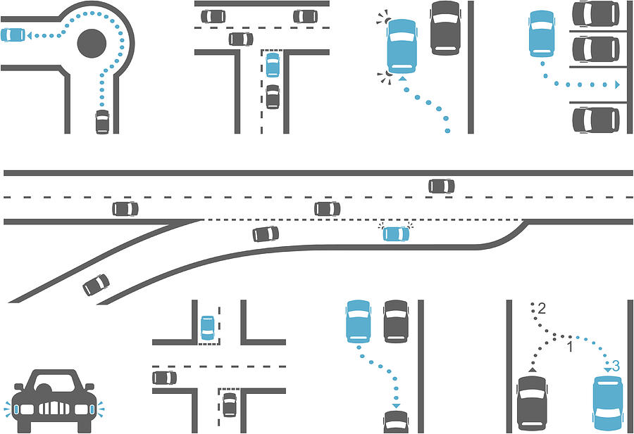 Driving School Diagram Icons Drawing by Jameslee1