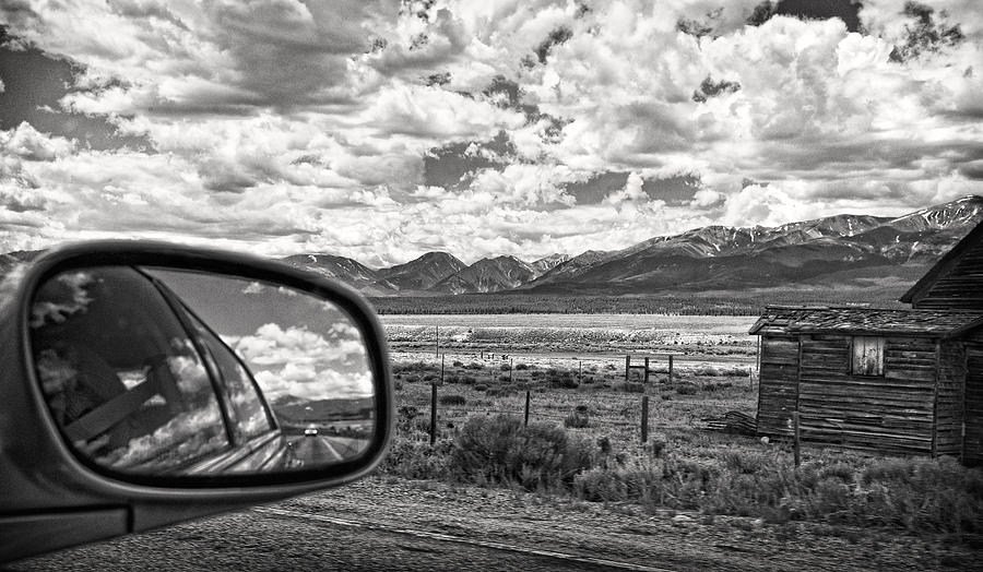 Black And White Digital Art - Driving Through Colorado by Susan Stone