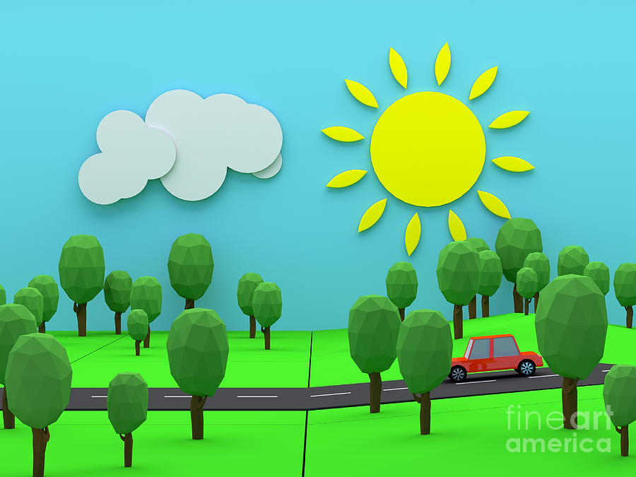 3d Photograph - Driving through countryside by Jan Brons 3d Photograph - Driving through countryside by Jan Brons