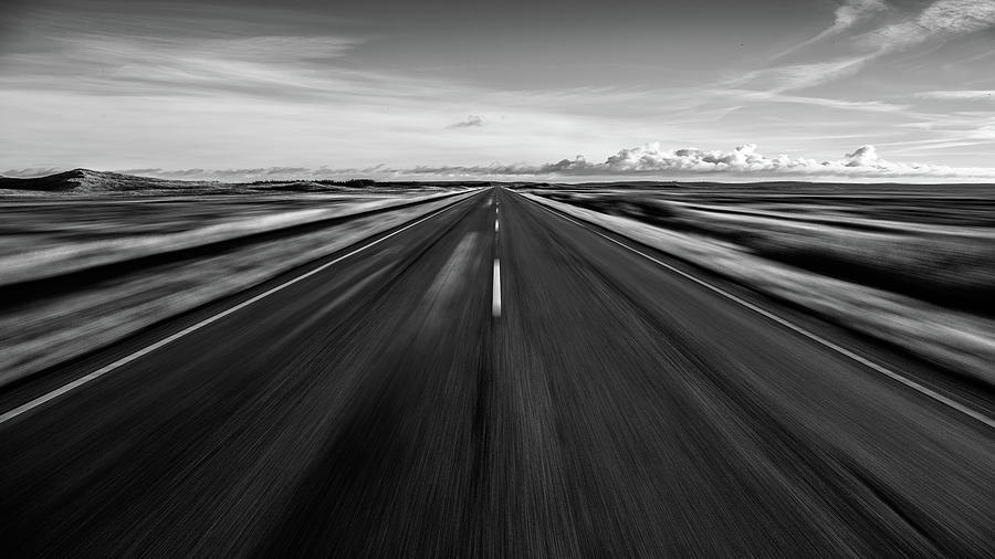 Black And White Photograph - Driving West Coast. by Leif L?ndal