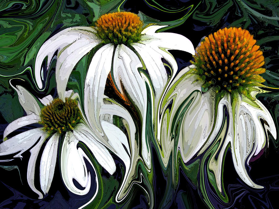 Droopy Daisies Digital Art by Suzy