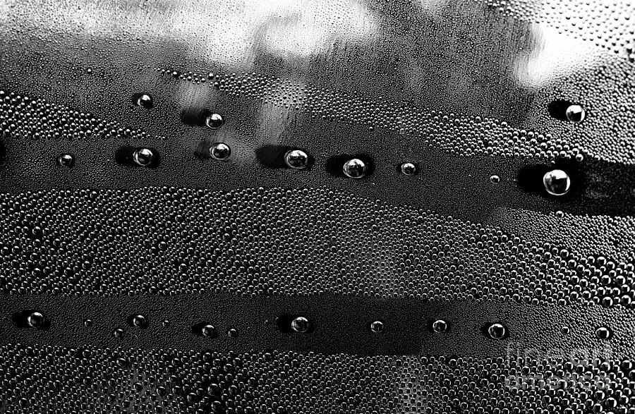 Drops on metal surface Photograph by Jaroslaw Blaminsky