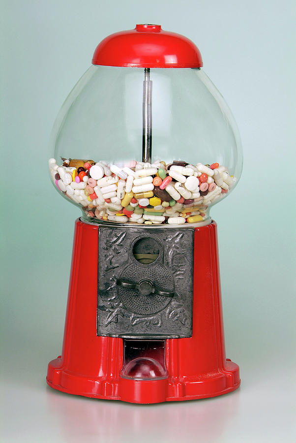 Drug Pills In A Sweet Dispenser Photograph by Cc Studio/science Photo ...