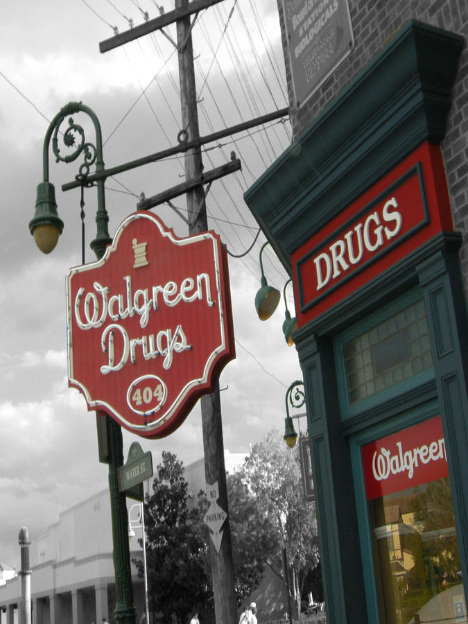 Sign Photograph - Drugstore by Audrey Venute