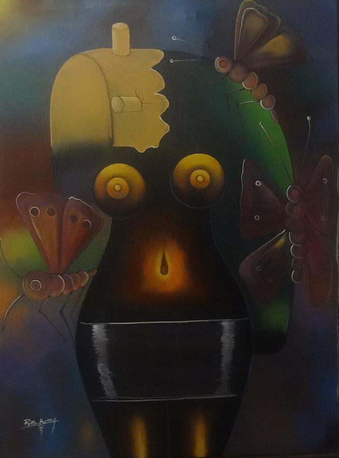 Drum Painting - Drum Lady by Raskimy Drum Painting - Drum Lady by Raskimy