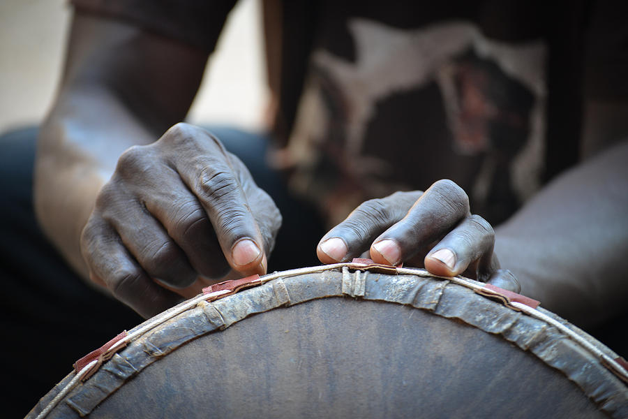 Drum Photograph - Drum Makers Hands I by Ronda Broatch