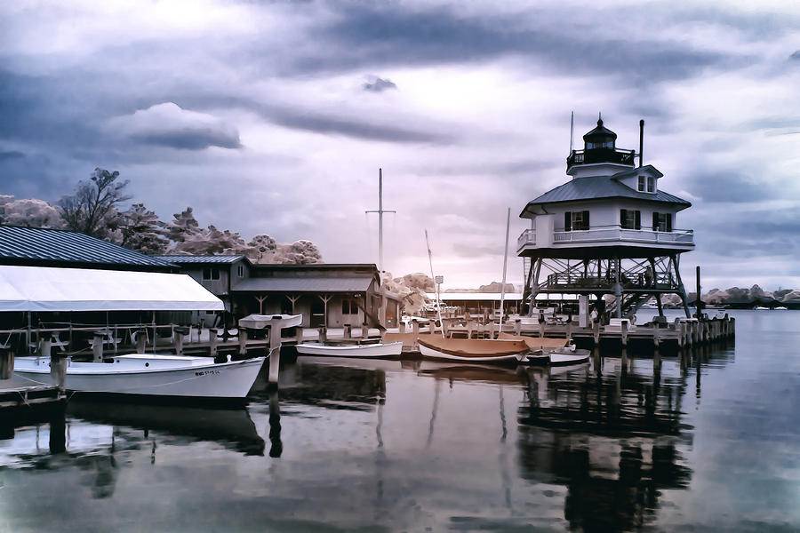 Drum Point in Infrared Watercolor Photograph by Edward Kreis