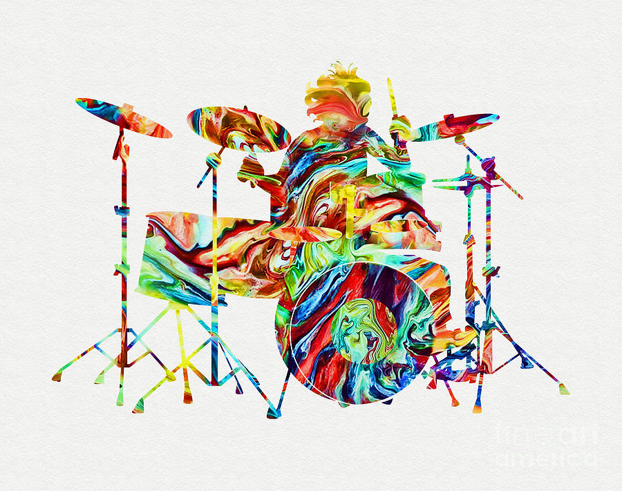 Drummer Mixed Media by Olga Hamilton