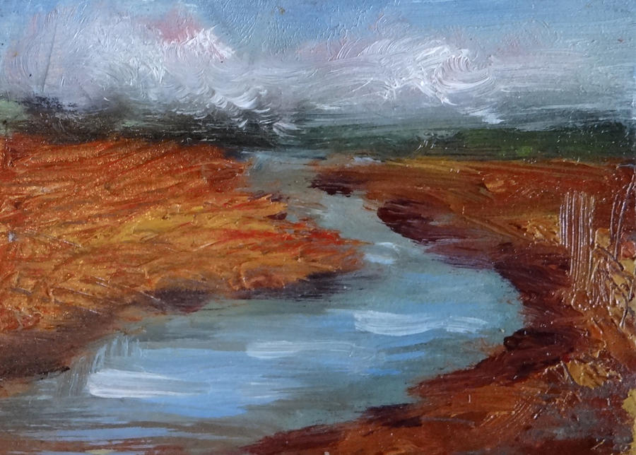 Dry Fork Creek Miniature Painting by Carol Berning