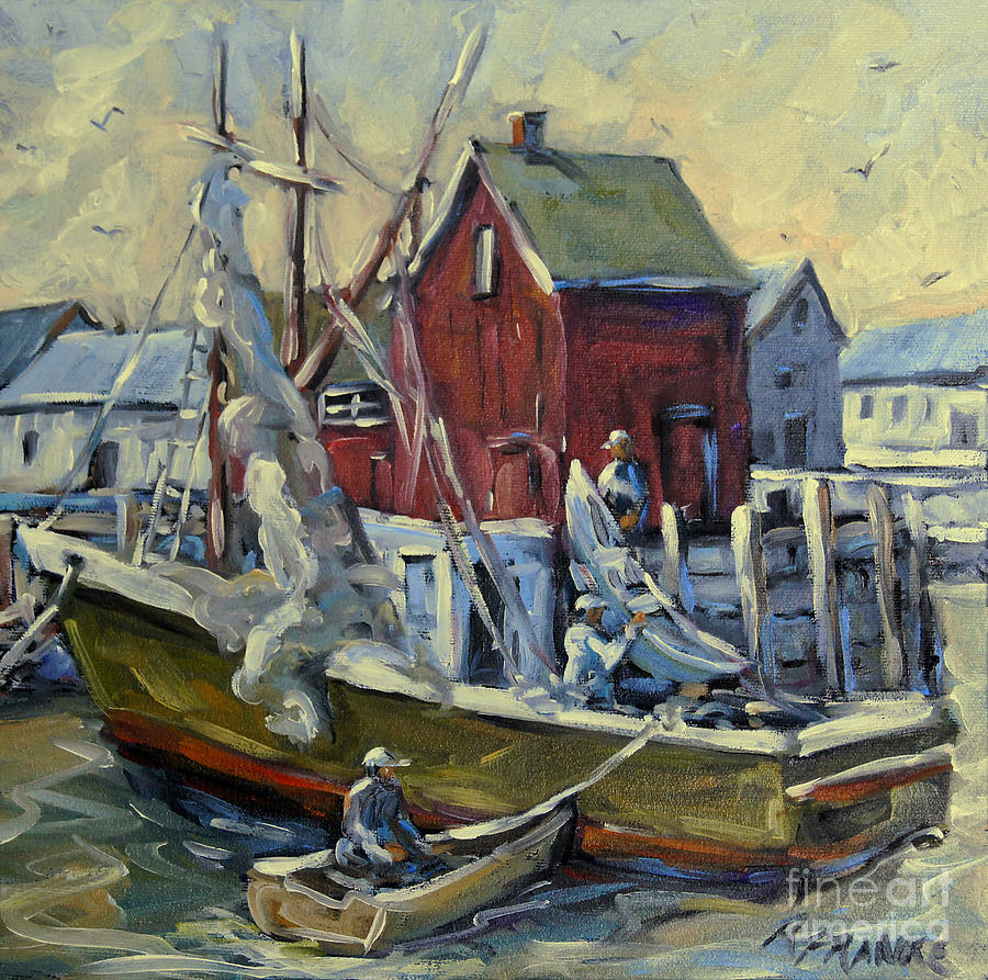 Drying the Nets Motif I by Prankears Painting by Richard T Pranke