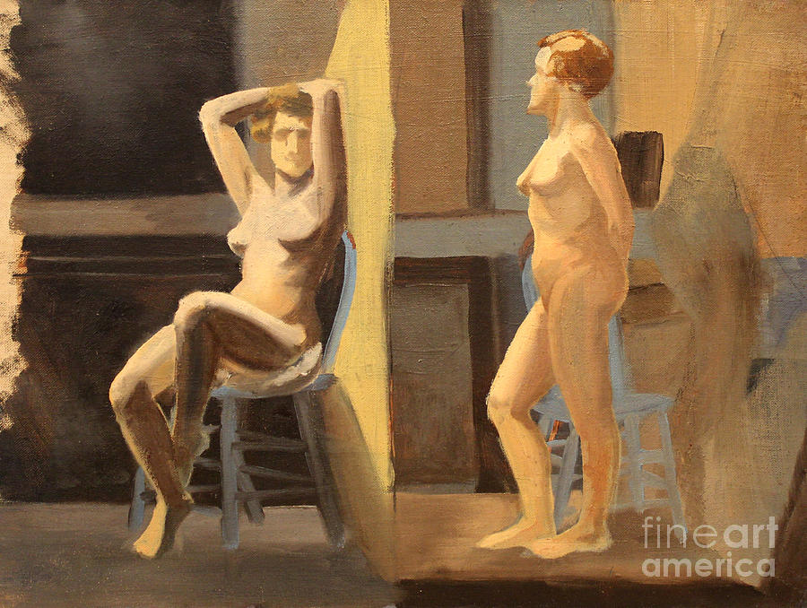 Dual Nudes  Painting by Art By Tolpo Collection