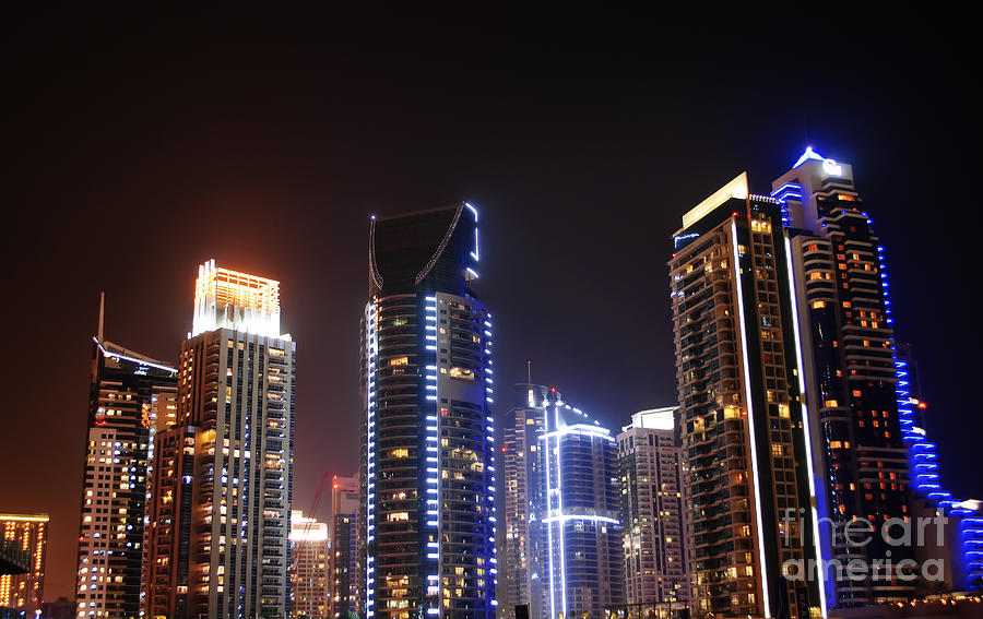Architecture Photograph - Dubai at Night by Jelena Jovanovic