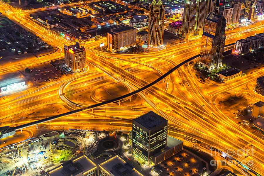 Dubai crossroads Photograph by Luciano Mortula