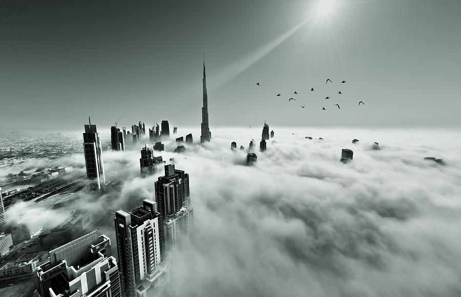 Architecture Photograph - Dubai fog by MQ Naufal